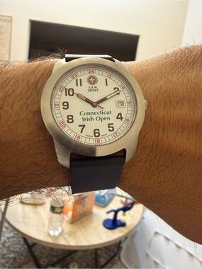 Vintage Swiss Army S.A.W. Sport Quartz Watch 38.6mm White Dial 100m Co-Branded